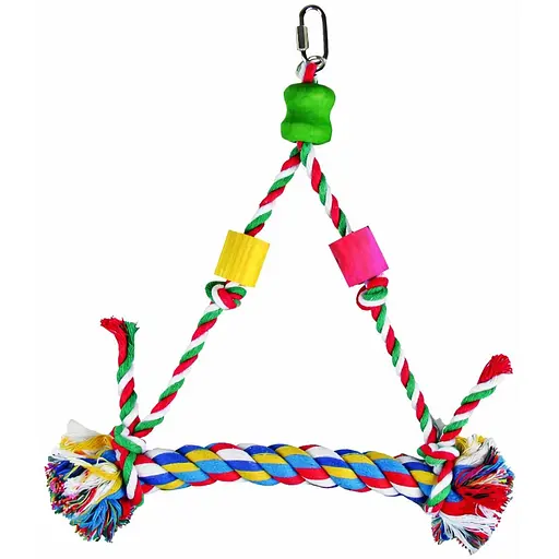 Іграшка для птахів TatraPet Dodo гойдалка з мотузки 24 см різнокольорова