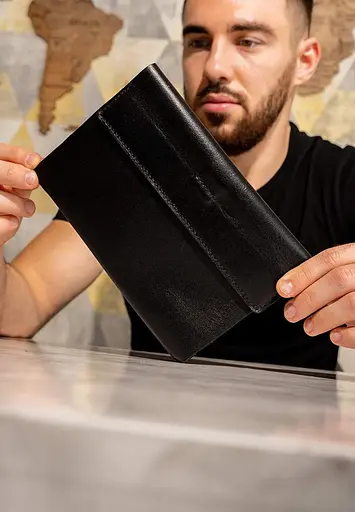 Шкіряний блокнот софт-бук 7.0 чорний Краст - фото 2