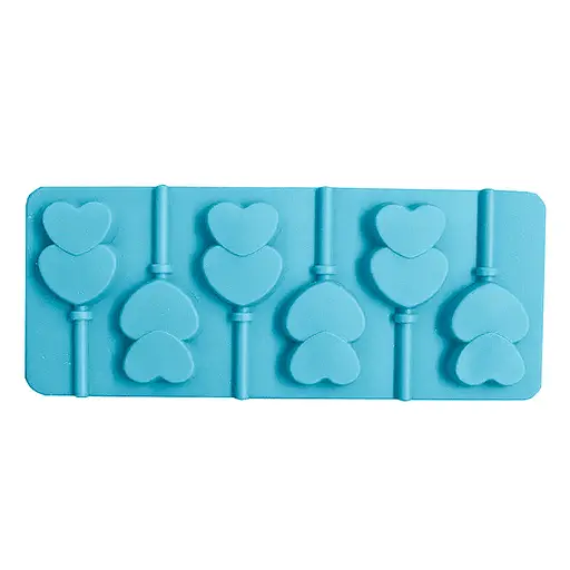 Силиконовая форма для леденцов и конфет на палочке "Сердечки", Kitchen Master Бирюзовый 87405 - фото 4