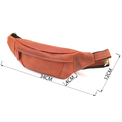 Практична сумка-бананка для чоловіків із натуральної вінтажної шкіри SHVIGEL 34х12х4 см sum0027477 - фото 3