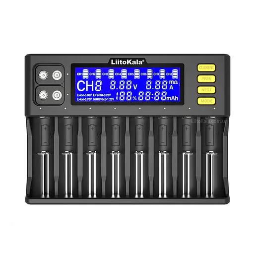 Зарядное устройство LiitoKala Lii-S8 на 8 каналов для аккумуляторов + автомобильный кабель - фото 2