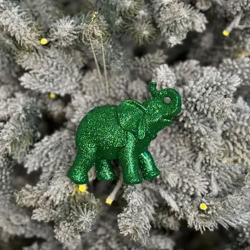 Елочная игрушка MIS LT Слон 10,5х6х9,5 см зеленый - фото 2