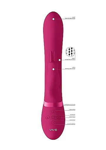 Вібратор-кролик Vive Amoris 23 см (рожевий) - фото 17