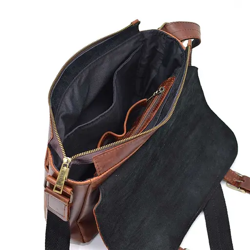 Чоловіча шкіряна сумка через плече TARWA 31х7х23 см sum0025803 - фото 8