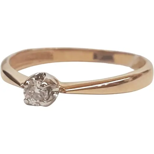 Золоте кільце Харківська ювелірна фабрика з фіанітом. 700030 17,5