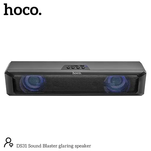 Акустика-колонка Hoco DS31 Sound Blaster gharing speaker RGB бездротова 6 ватів - фото 2