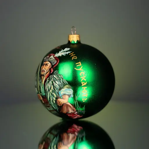 Ялинкова прикраса Різдвяні історії Отаман Іван Сірко куля скло (4820001106763) - фото 2