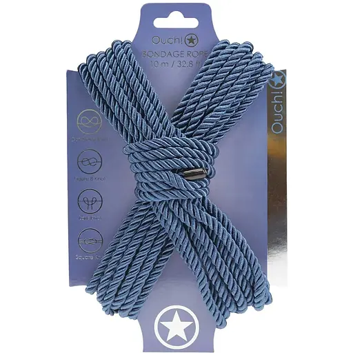 Веревка для бондажа Ouch! Rope 10 м (синий)