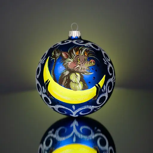 Набір ялинкових прикрас Різдвяні історії Диканьскі вечори в дерев'яній коробці скло (4820001112146) - фото 4