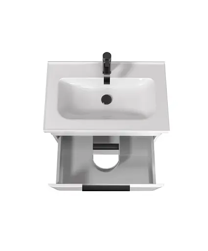 Тумба Мойдодир Iris 65-A з умивальником Fenova 65 підвісна Білий - фото 5