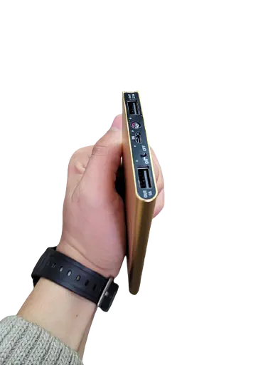 Портативний зарядний пристрій PowerBank LCD 20000 mAh 2xUSB USB золотий - фото 2