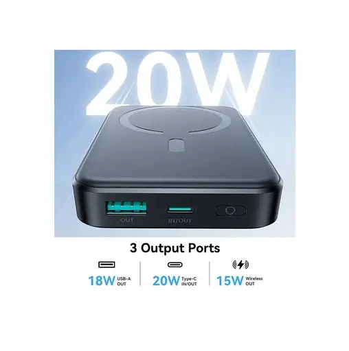Повербанк Powerbank Joyroom Magnetic Wireless JRW020 10000mAh PD20W MagSafe 15W Back - фото 6