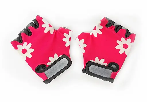 Велорукавиці дитячі Ergo з короткими пальцями 3 рожевий з квітами (G0000078) - фото 3