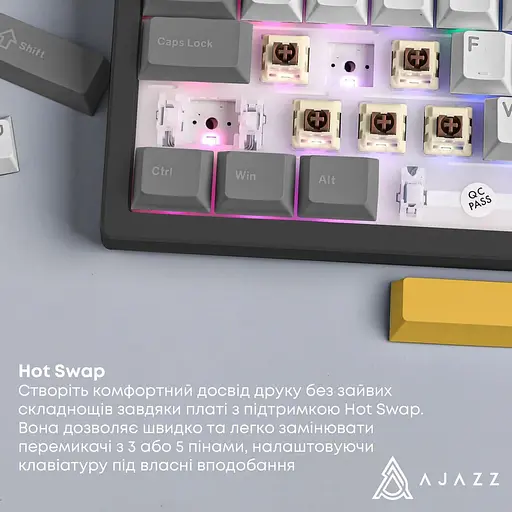 Клавиатура Ajazz AK980 V2 Maillard Switch Black (AK980-V2-M-BGY) - фото 8