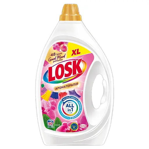 Гель для прання Losk Color Ароматерапія Ефірні олії та аромат Малазійської квітки 2.25 л 50 циклів прання - фото 1