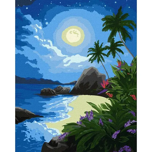 Картина за номерами "Місячна ніч" ©annasteshka Ideyka KHO2730 40х50 см