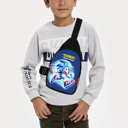 Сумка через плече дитяча Супер Сонік 29х17 см сумка слінг для хлопчика (02203)
