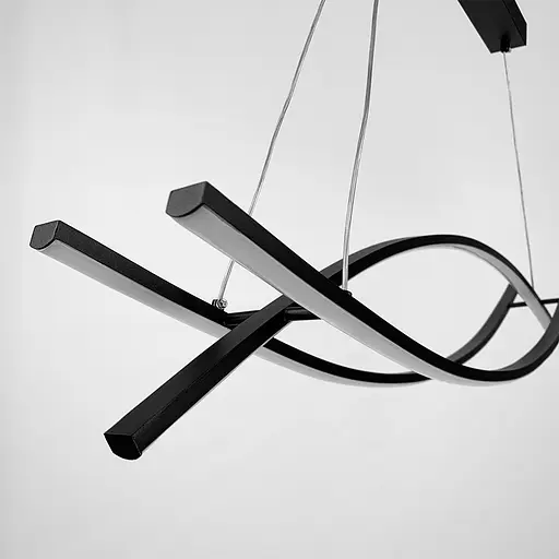 Люстра современная черная в двух размерах Line.F Длина 100 см - фото 6