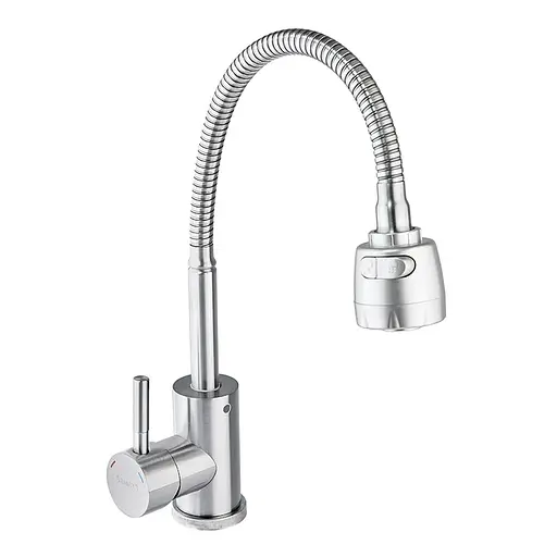 Смеситель для кухни Armata SUS-011 с гибким изливом CH6186 Нержавеющая сталь - фото 1