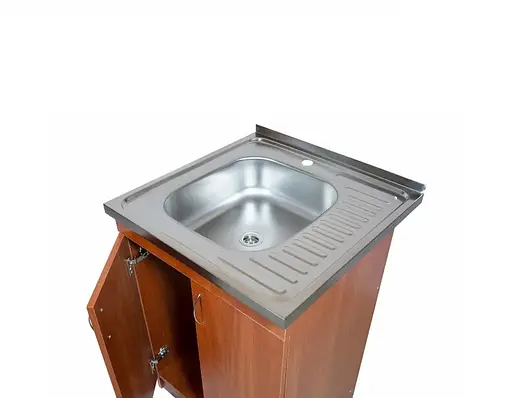 Кухонна тумба в комплекті з накладною мийкою ЛДСП 60х60х83 см Яблуня (52867-01142) - фото 7