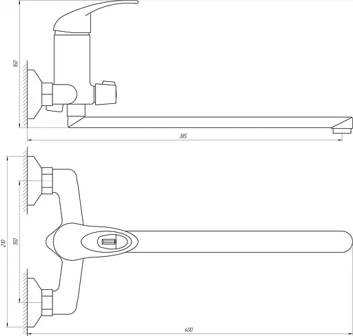 Змішувач для ванни Globus Lux Sena GLS-208 Хром - фото 2