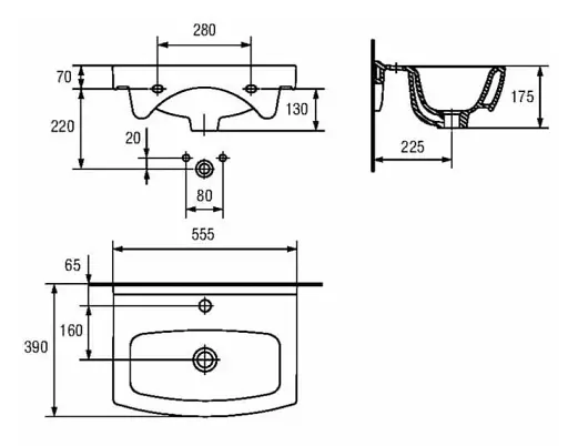 Умывальник мебельный Cersanit Cersania 55 см K11-0165 30412 - фото 3