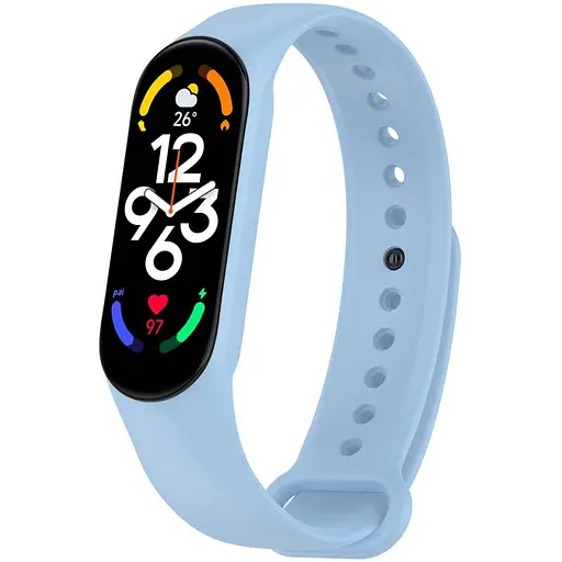 Силиконовый ремешок для Xiaomi Mi Band 7/6/5 Голубой / Light Blue