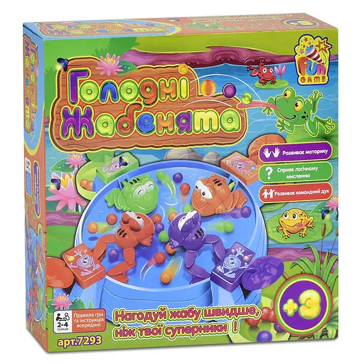 Настольяная игра "Голодные Лягушата" 7293 FUN GAME (6945717432598) - фото 1