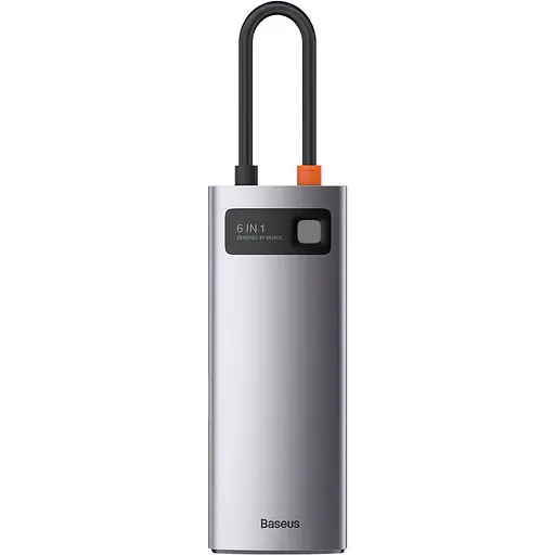 USB-хаб Baseus Metal Gleam Series 6-in-1 Multifunctional Type-C Hub Docking Station Space Gray (CAHUB-CW0G) [75252] - фото 2