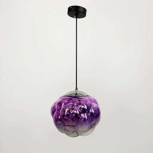Підвіс із фактурним скляним плафоном в фіолетовому кольорі | Арт. 0619/1 Purple | Line F - фото 6