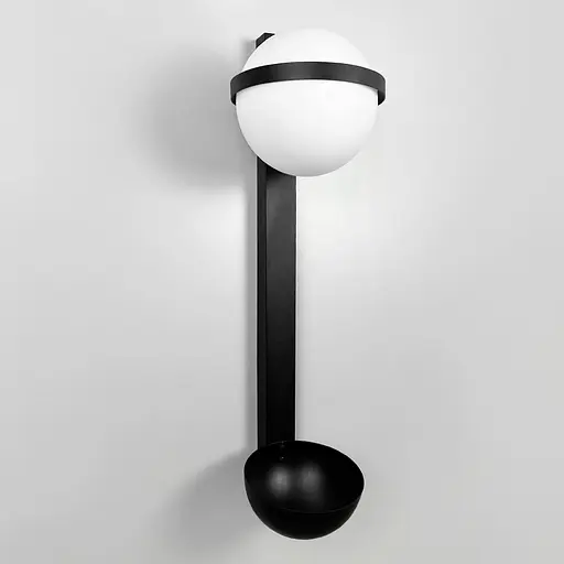 Бра у чорному видовженому корпусі із плафоном та підставкою 60х17 см Line F Арт. WB30/600 BK - фото 7