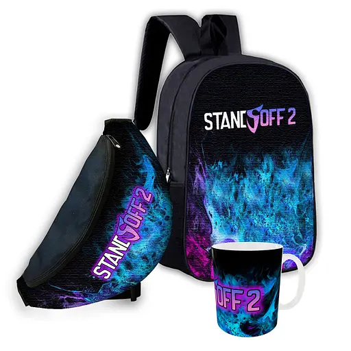 Набір дитячий Standoff 2 рюкзак 36х27см сумка-бананка, кружка з принтом для хлопчика (01594)