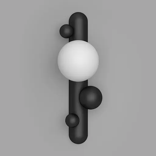 Настінне бра Babich Studio Lunar W Black (RAL 9005) - фото 1