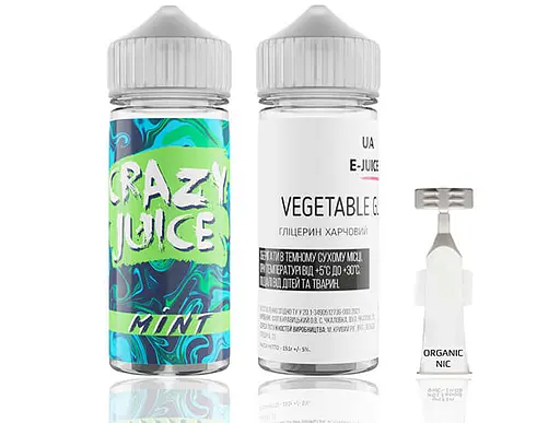 Набор компонентов для самозамеса органической заправки Crazy Juice Mint 120 мл 0-3 мг Жвачка Orbit Сладкая Мята (11979)