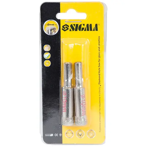Коронки алмазні Sigma по кераміці і склу Ø10 мм (1541101) - фото 1