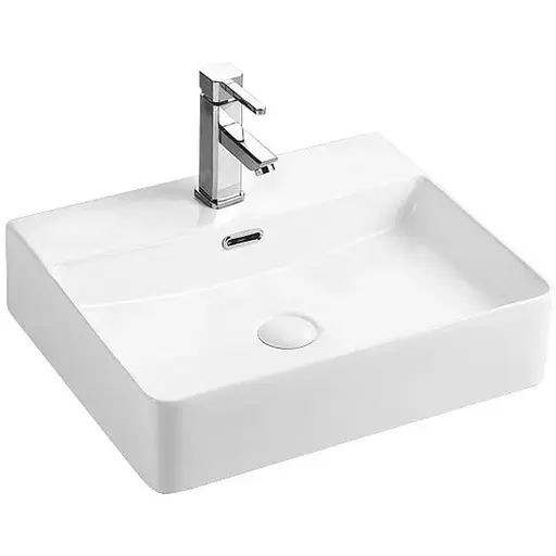 Умивальник накладний керамічний Mixxus Premium Quadro-0201 з переливом 500x420x120 мм MP6478, Білий - фото 1