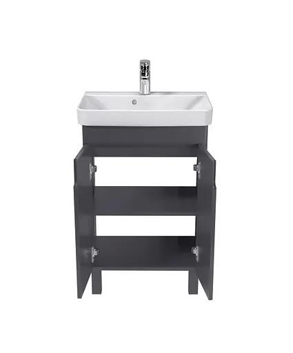 Тумба Мойдодир Simple Graphite 55-U з умивальником River 55 графітова універсальна Графіт - фото 6