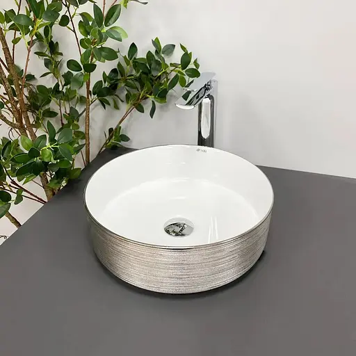 Умывальник VBI Prato silver white накладной VBI-011407, Хром - фото 1