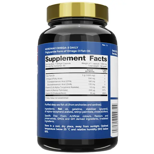 Nordway OMEGA-3 Daily 1000 мг у м'яких капсулах №90 - фото 3