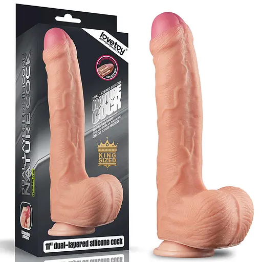 Большой фаллос на присоске LoveToy Nature Cock 28 см телесный - фото 2