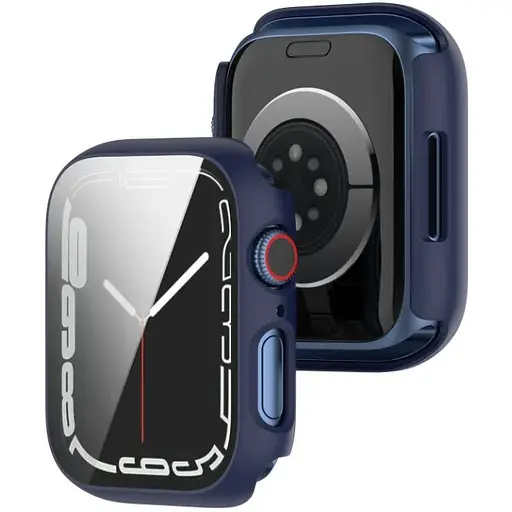 Чохол накладка DK Пластик Soft-Touch Glass Full Cover для Apple Watch 45mm (dark blue) - фото 3