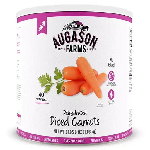 Морква нарізана сублімована з великим терміном придатності 25 років Augason Farms, 40 порцій (101179)