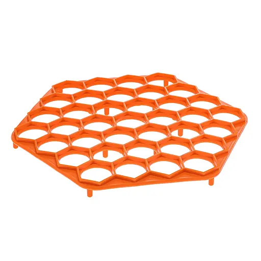 Пластикова пельменниця шестикутна форма для приготування пельменів) Ø23 см, Kitchette Помаранчевий 83289 - фото 2