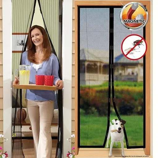 Раздвижная москитная сетка Supretto Magic Mesh на магнитах черный (C1410003) - фото 3