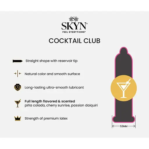 Презервативи безлатексні Skyn Coctail Club (зі смаками) - фото 5