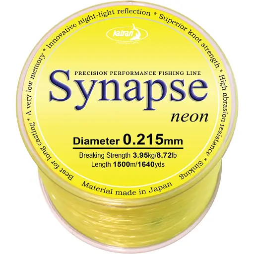 Волосінь Katran Synapse Neon 1500 м (neon-yellow) 0.215 мм 8.72 lb