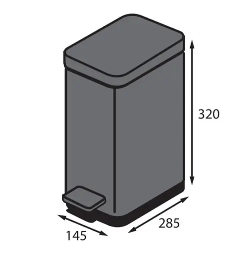 Відро для сміття Koer TC-010206-07 з плавним закриттям прямокутне 6 л сірий (KR5596)  - фото 4