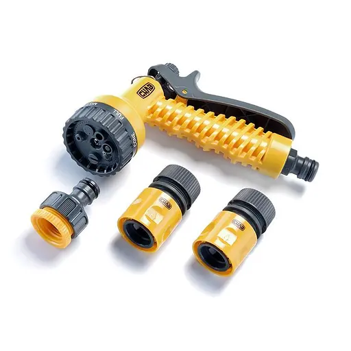 Набор для полива Premium Pro пистолет-распылитель 7 режимов/коннектора 1/2" адаптер 1/2"+3/4" 30412 - фото 1