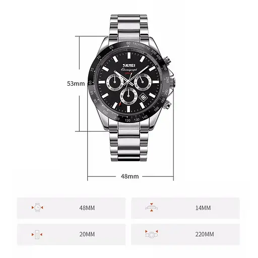 Чоловічий класичний годинник Skmei 9259 Сріблясті - фото 4