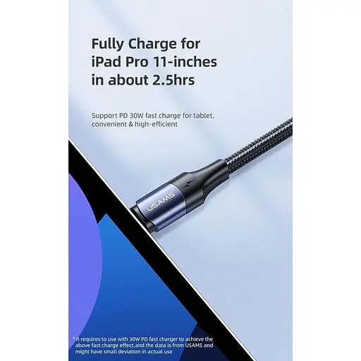 Кабель Usams US-SJ526 U71 USB-C to USB-C PD 100W 5A 3m Black (SJ526USB01) [139702] - фото 8